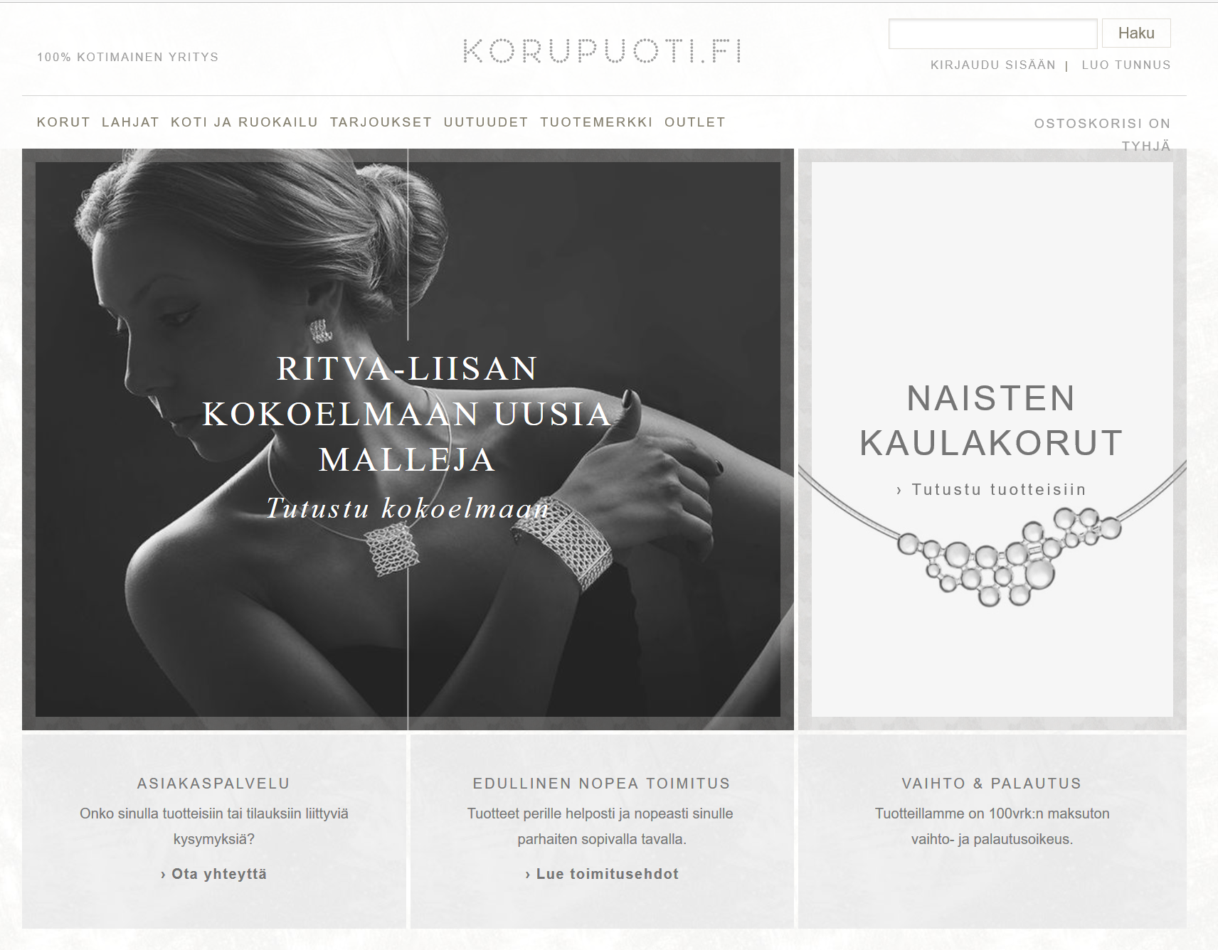 Korupuoti verkkokauppa - Suomalaisten korujen verkkokauppa